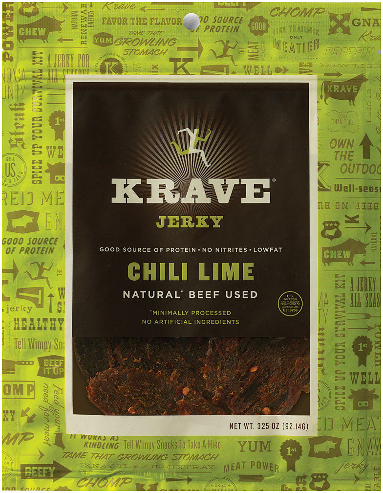 KRAVE Jerky Chil Lime Beef - Savory &amp; Spicy Snack