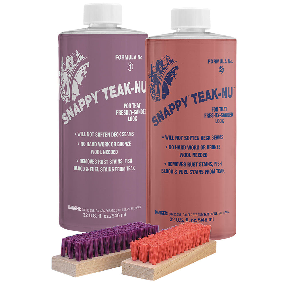 Snappy Teak-Nu Kit - 32 oz w/Formula No. 1 - 32 oz, Formula No. 2 - 32 oz, &amp; Bristle Brush