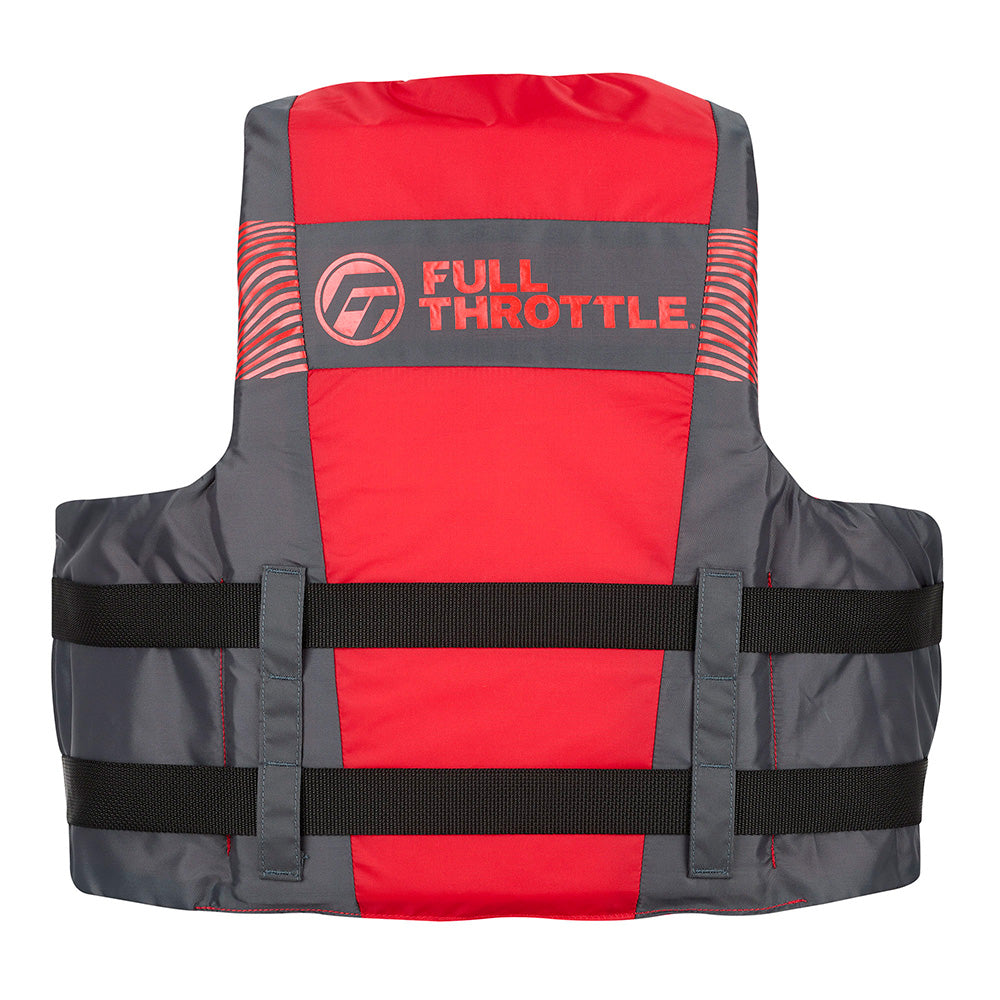 Full Throttle Adult Nylon Life Jacket - 4X/7X - Red/Black