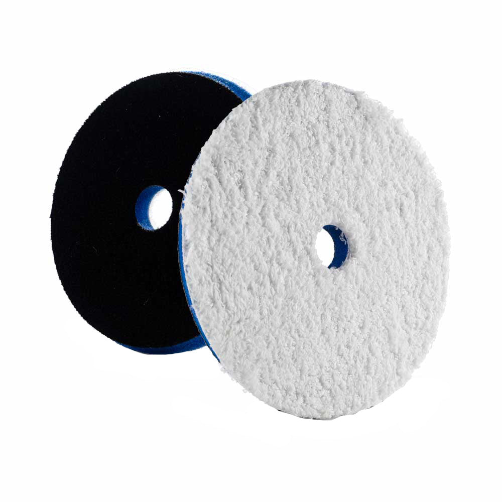 Lake Country HDO Heavy Cutting Microfiber Pad 6.5" - Blue Foam w/White Microfiber