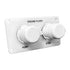Flushmaster Flush Port Reroute Dual Outlet - White Acrylic Plate - Horizontal - 1/2&