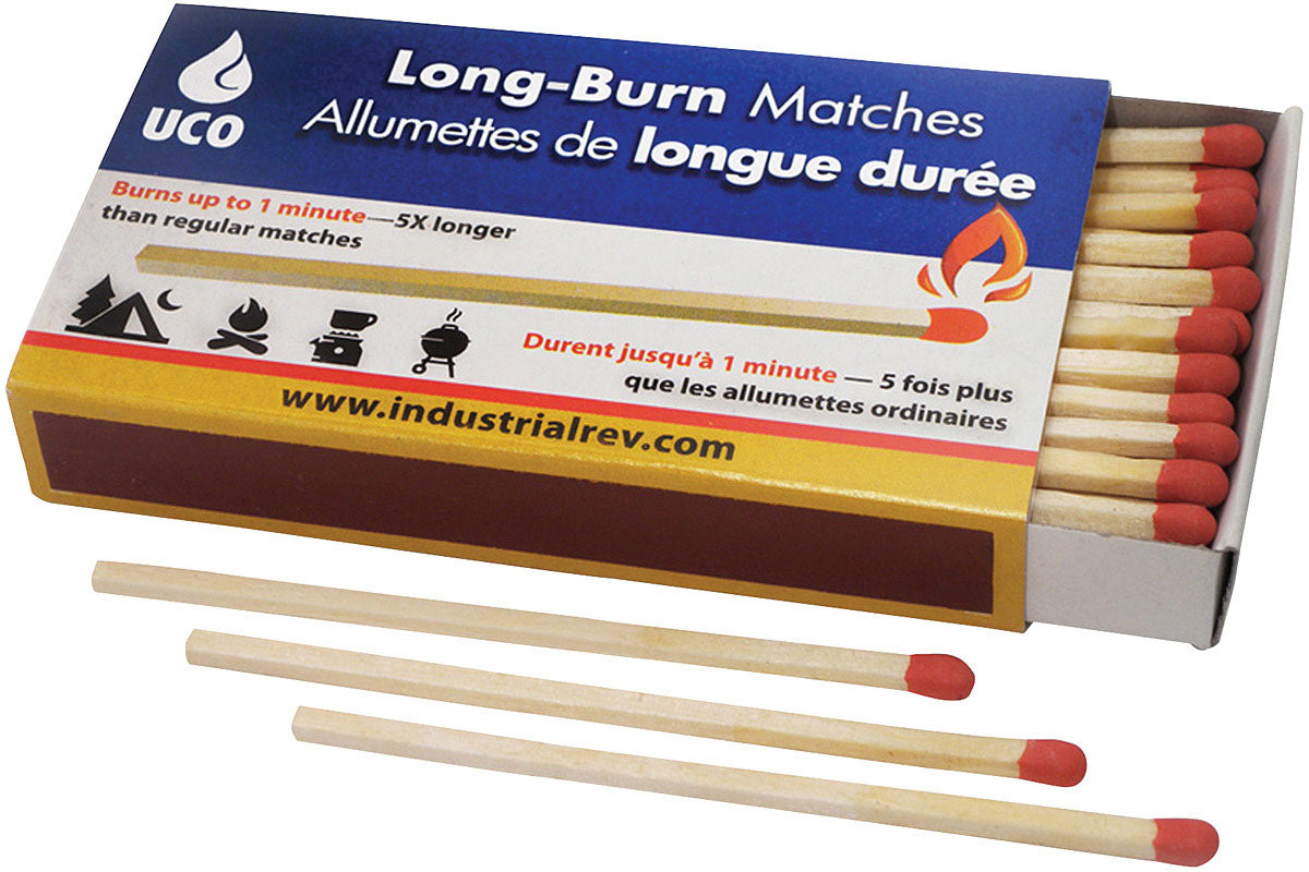 UCO Long Burn Matches - Reliable Fire Starting Tool for Camping and Outdoor Activities