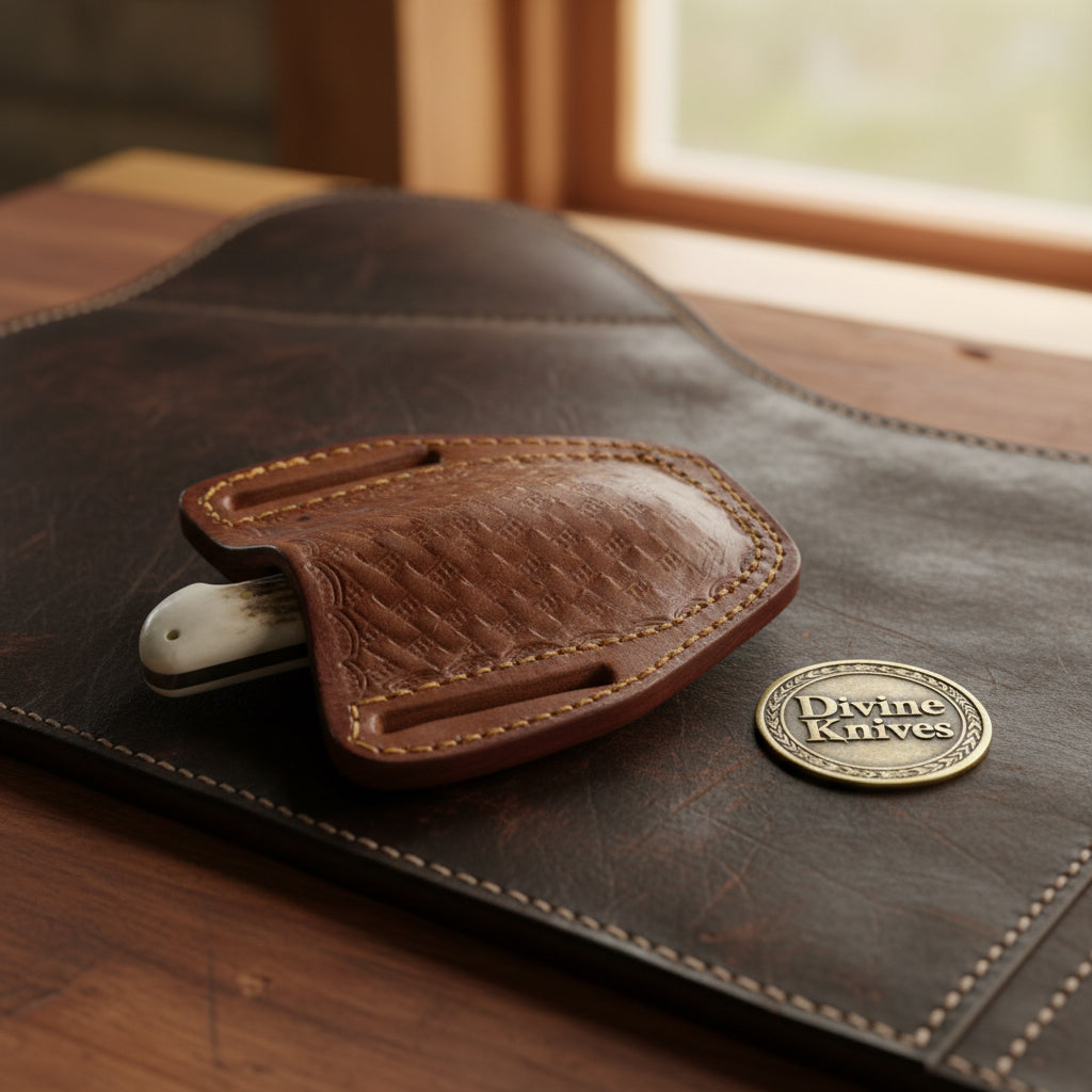 Stag Horn Liner Lock Pocket Knife with Natural Handle
