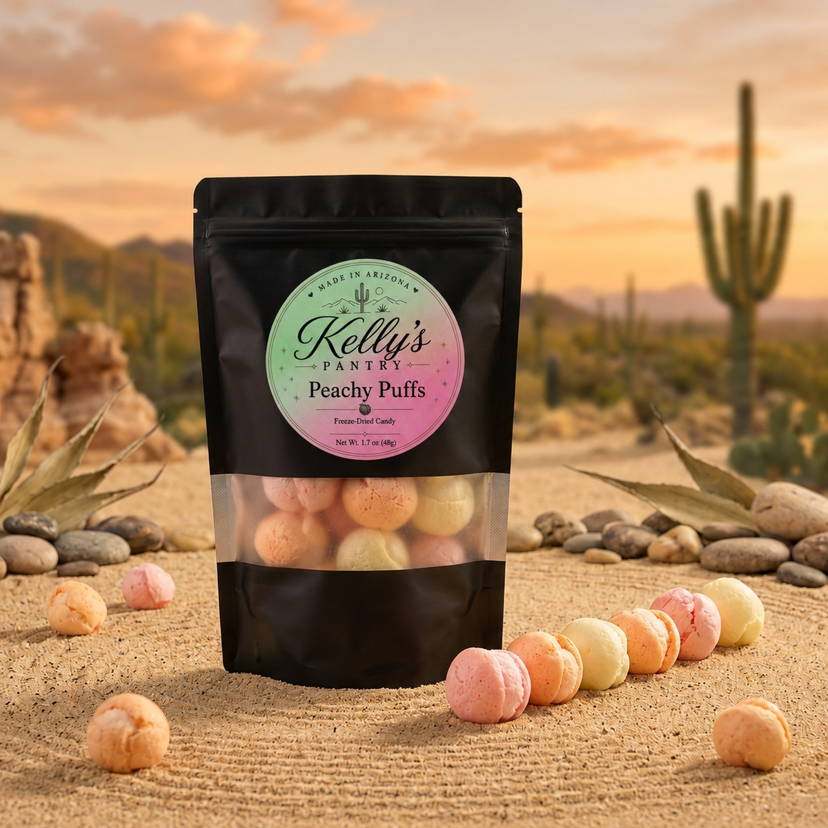 Peachy Puffs Freeze-Dried Peach Gummy Candy