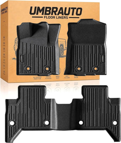 Umbrauto Floor Mats for Toyota Tacoma 2016-2023 Double Cab (Only for Automatic), All Weather TPE Truck Floor Liners Custom Fit Tacoma SR/SR5/TRD/Limited/Trail, Front &amp; Rear 2 Row Waterproof Car Rug