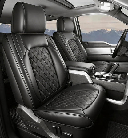 Umbrauto Seat Covers Custom Fit Ford F150, Waterproof Nappa Leather Pickup Truck Seatcovers for 2015-2026 F150 SuperCrew/ 2017-2026 F250 F350 F450 Super Duty Crew Cab XL XLT Lariat King