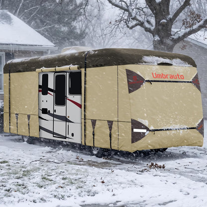 Umbrauto Class A RV Cover Upgraded Heavy Duty 7 Layers Top Windproof Breathable Class A Motorhome Camper Cover,Khaki