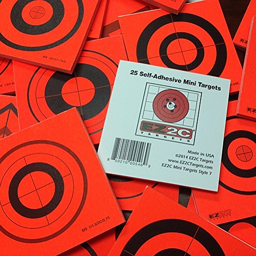 25 EZ2C Mini Shooting Targets Bright Fluorescent Self-Adhesive 3.5"x3.5" (25 count)