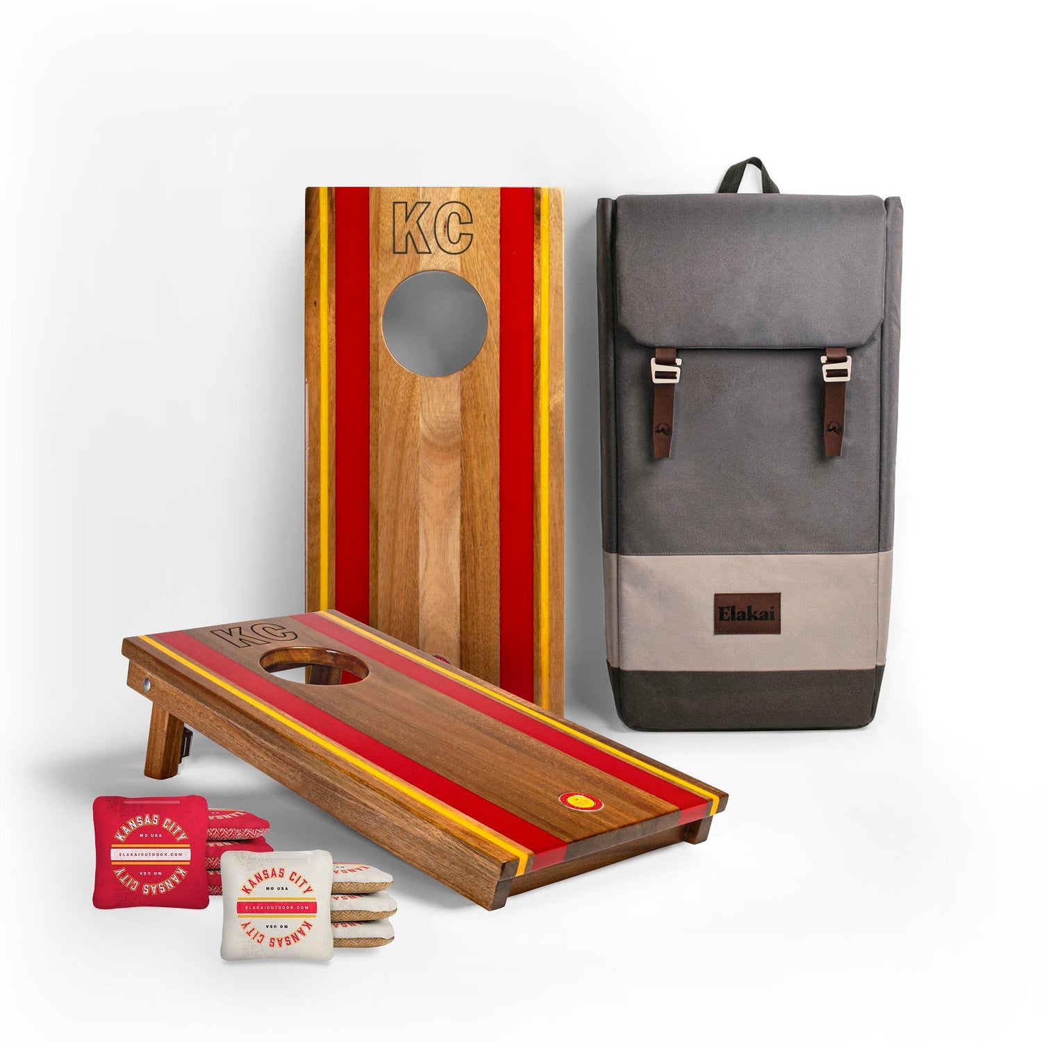 1ft x 2ft Gameday Teams Epoxy Resin Wood Compact Travel Cornhole Board Set