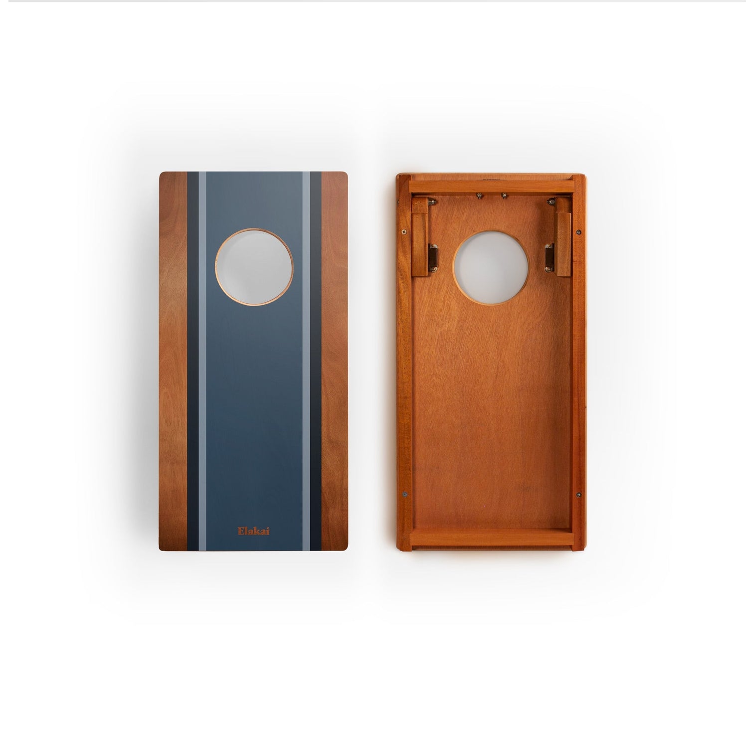 1ft x 2ft Graphic Wood Travel Cornhole Set | Classic Beach Stripes Collection