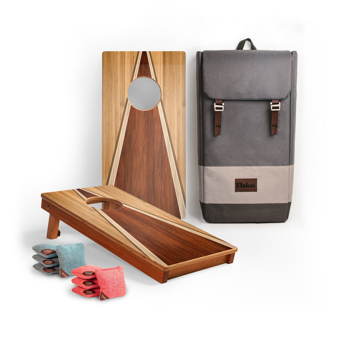 1ft x 2ft Graphic Wood Travel Cornhole Set | Classic Triangle Collection
