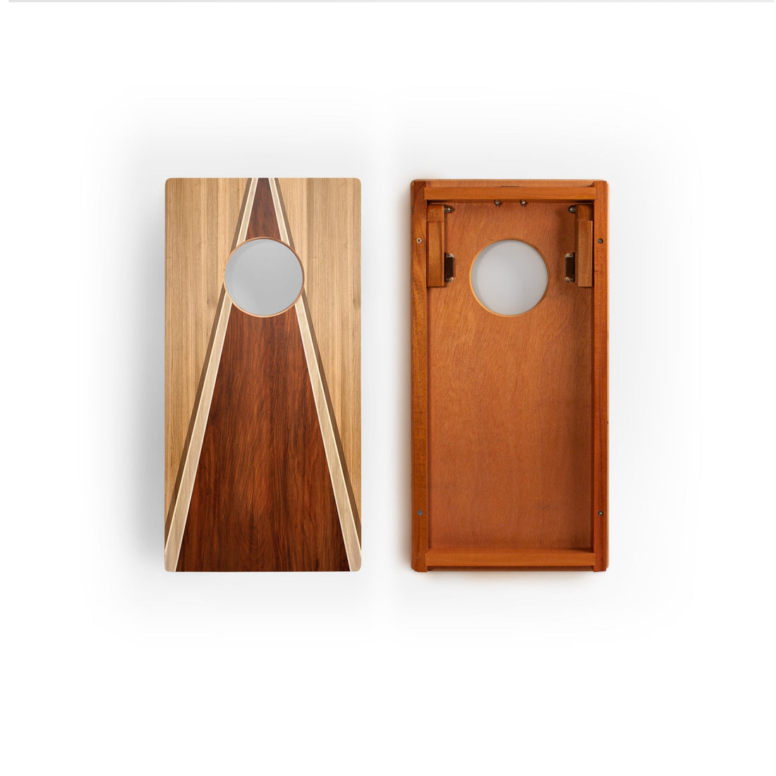 1ft x 2ft Graphic Wood Travel Cornhole Set | Classic Triangle Collection