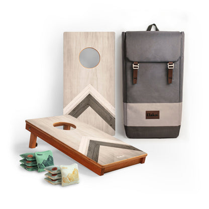 1ft x 2ft Graphic Wood Travel Cornhole Set | Modern Angle Collection