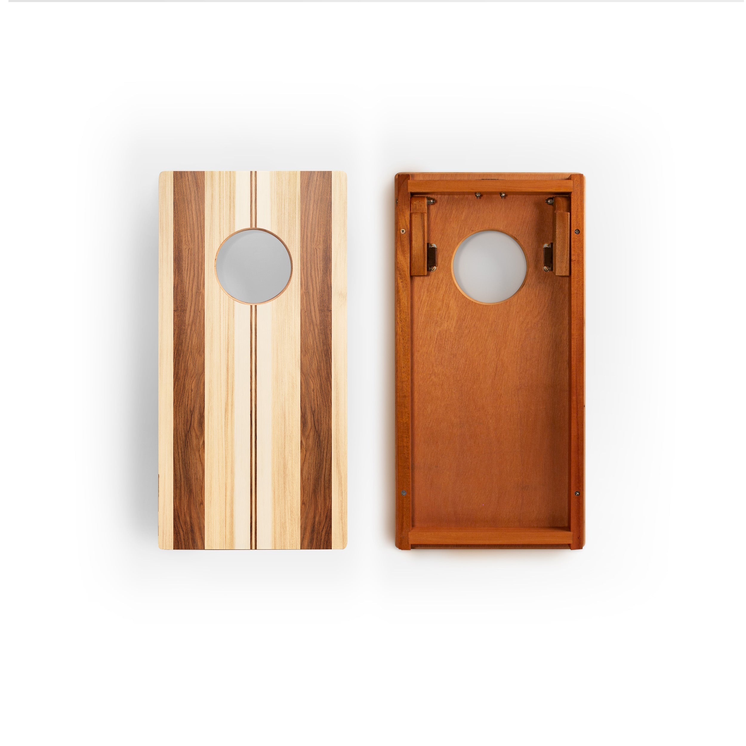 1ft x 2ft Graphic Wood Travel Cornhole Set | Natural Surf Beach Collection