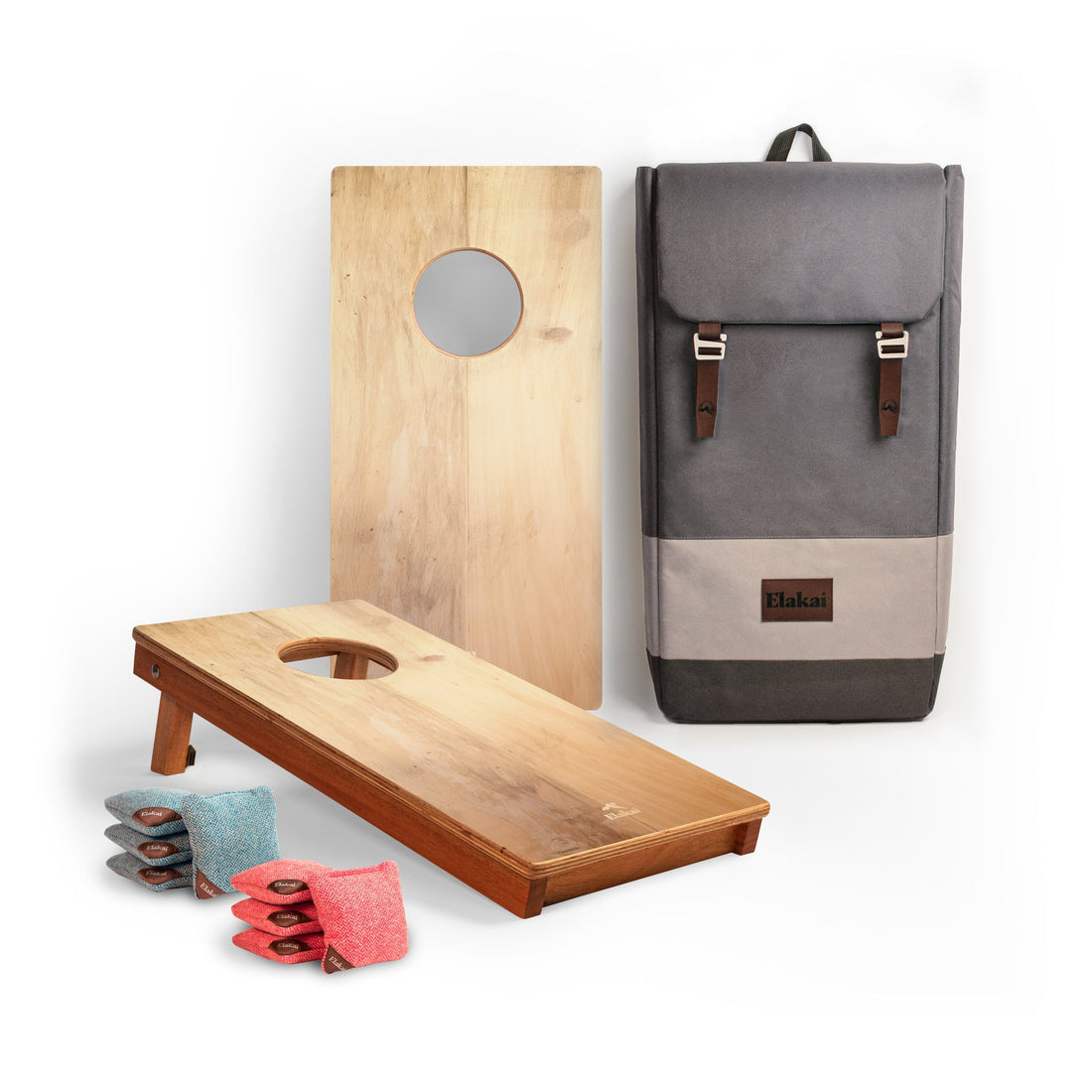 1ft x 2ft Graphic Wood Travel Cornhole Set | Organic Wood Pattern Collection