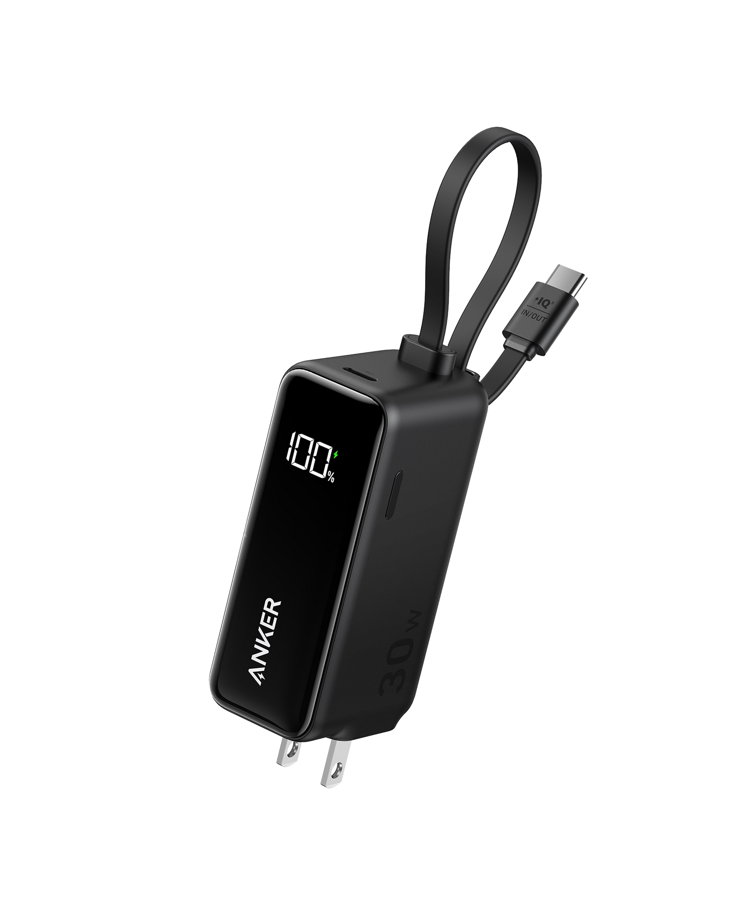 Anker Power Bank (30W, 5k,  Fusion, Built-In USB-C Cable)