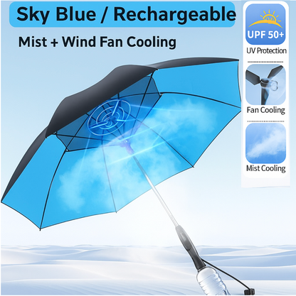LITEGUEST Cooling Fan Umbrella | Mist Spray &amp; UPF50+ Protection