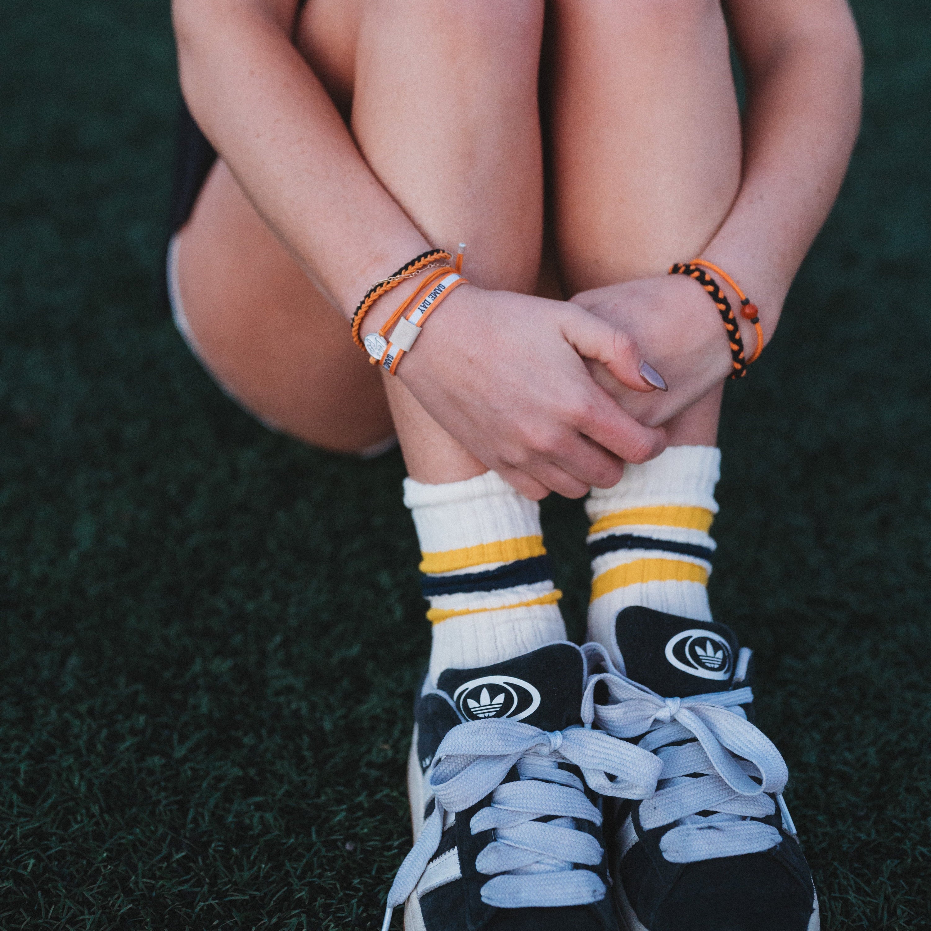 "Game Day" Orange &amp; Black Hair Tie Bracelets