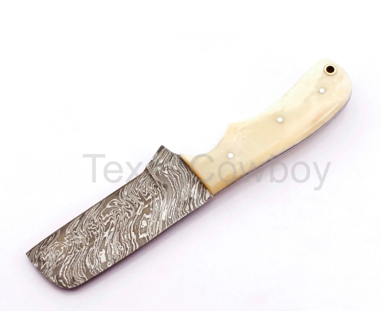 White Bone Handle Cowboy Bull Cutter Knife for Trail and Everyday Use