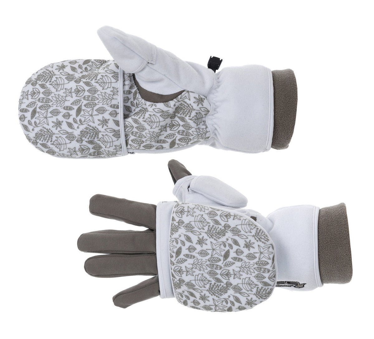 Flip Top 4.0 Mitten with Liner Glove - White