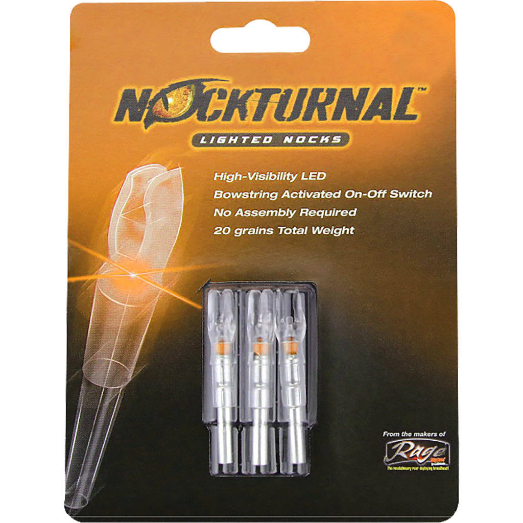 Nockturnal Lighted Nocks Orange G 3 Pack - Enhanced Visibility for Archers