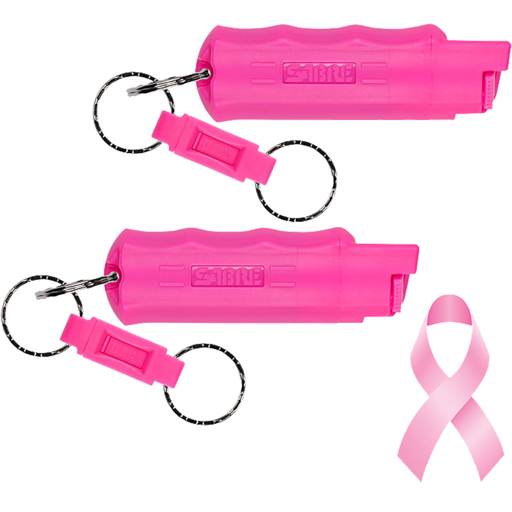 Sabre Key Case Pepper Spray Combo Pack Pink 2 pk. - Maximum Strength Self-Defense Solution