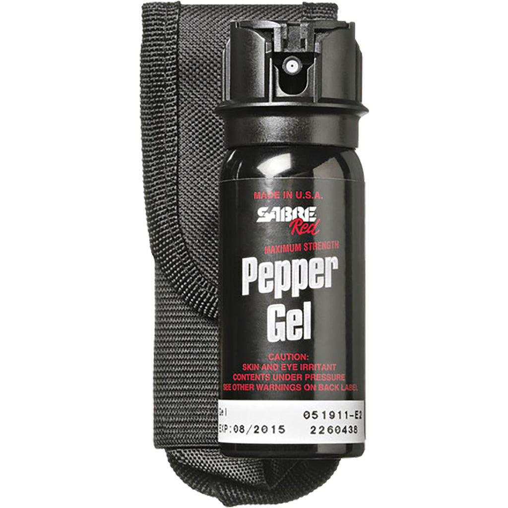 Sabre Tactical Pepper Gel with Flip Top and Holster - 1.8 oz