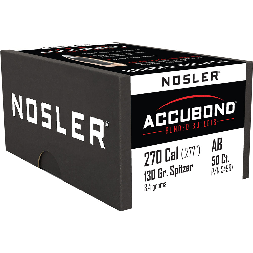 Nosler AccuBond Bullets .270 Cal. 130 gr. Spitzer Point 50 pk.