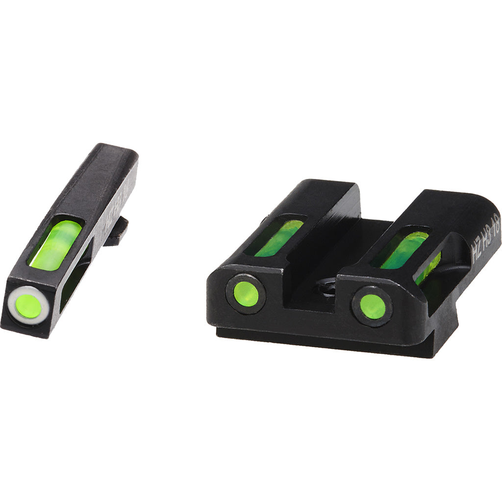 HIVIZ LiteWave H3 Handgun Sight Glock 9mm/40S&amp;W Green Litepipes White Front Ring
