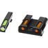 HIVIZ LiteWave H3 Handgun Sight Glock 9mm Green/Orange Litepipes White Front Ring