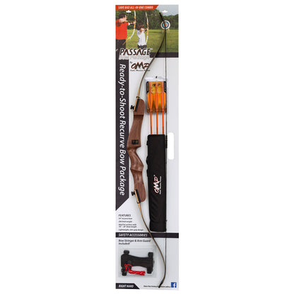October Mountain Passage Recurve Bow Package 54 in. 20 lbs. LH - Perfect for Beginners