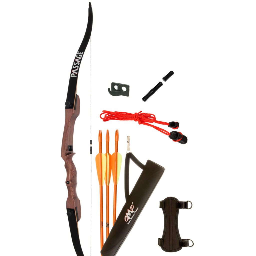 October Mountain Passage Recurve Bow Package 54 in. 20 lbs. LH - Perfect for Beginners