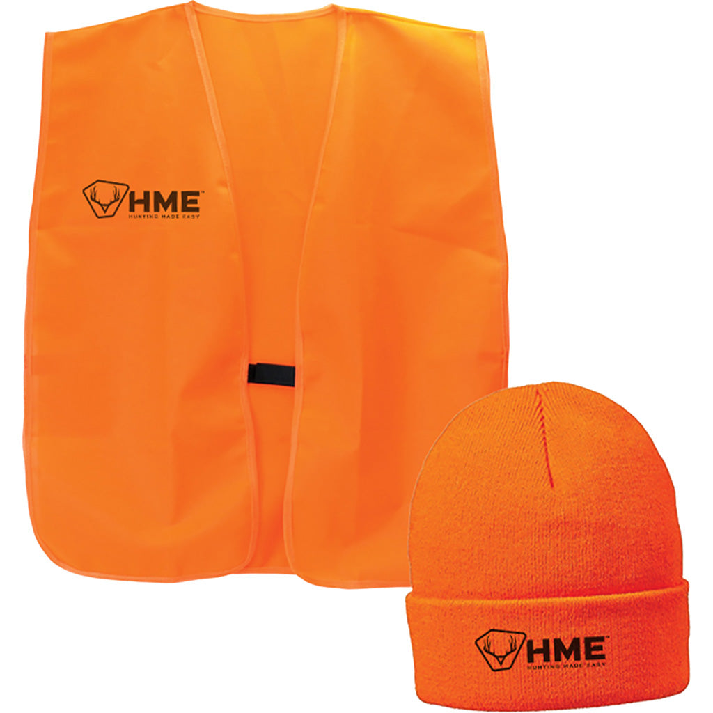 HME Orange Vest &amp; Beanie Combo One Size