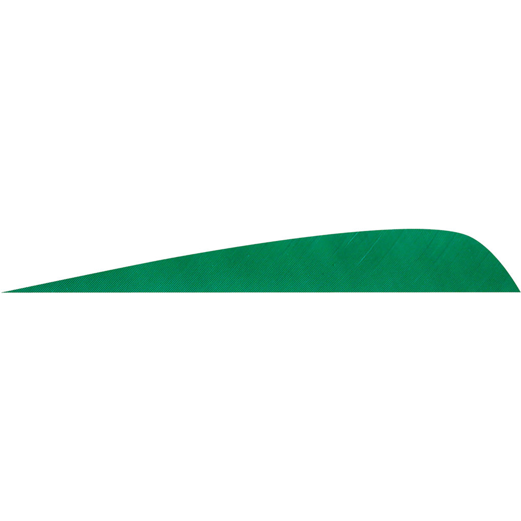 Gateway Parabolic Feathers Green 4 in. LW 50 Pack - Precision Archery Fletching