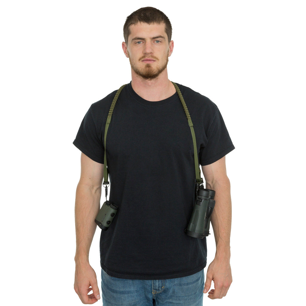 Elevation Dual Bino Harness Green/Black - Perfect for Binoculars and Rangefinders