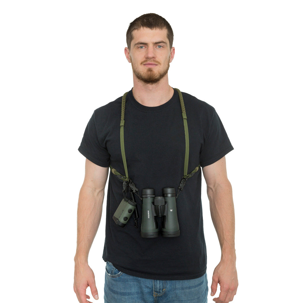 Elevation Dual Bino Harness Green/Black - Perfect for Binoculars and Rangefinders