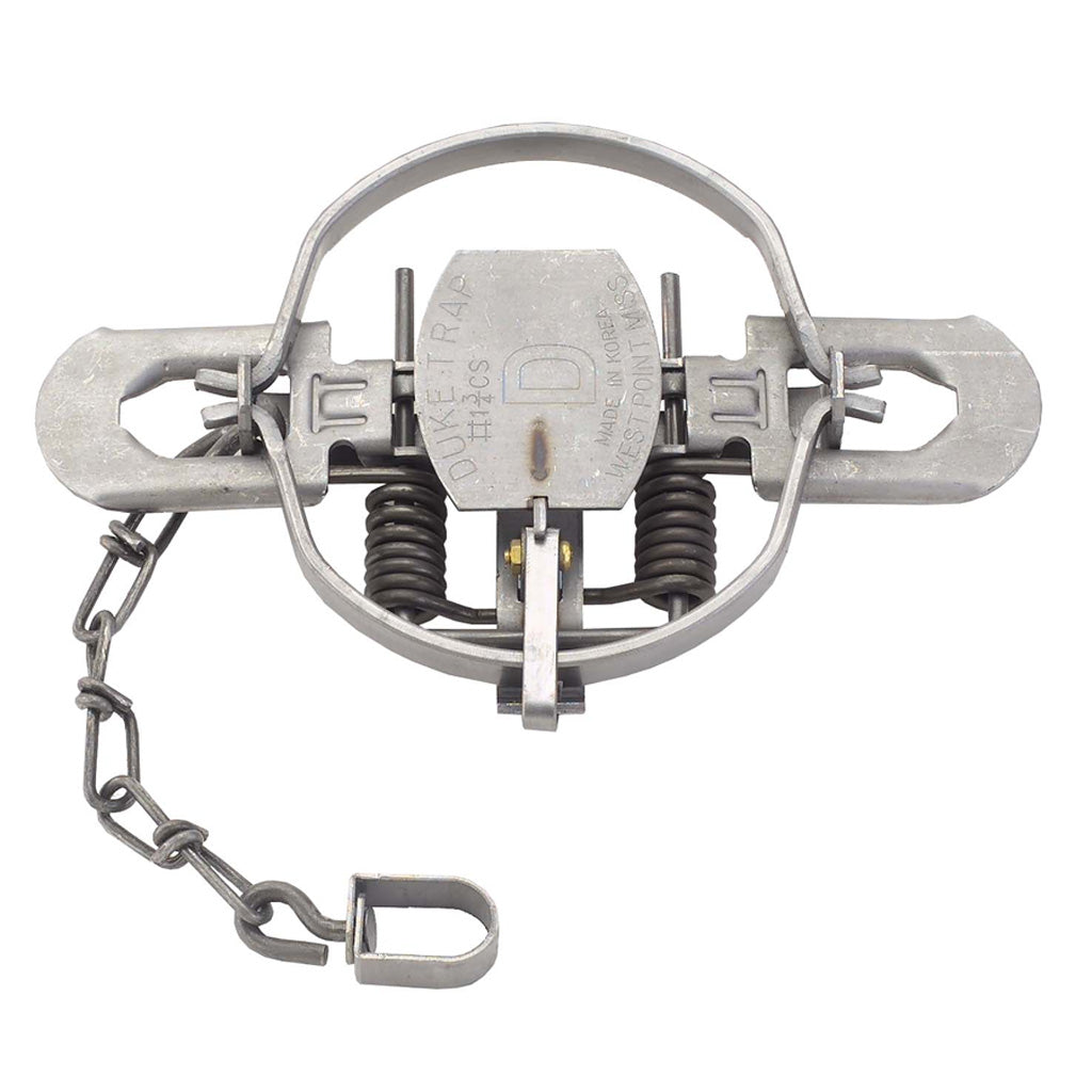 Duke Coil Spring Trap No. 1 3/4 - Ideal for Bobcat, Coyote, Fox, and Raccoon
