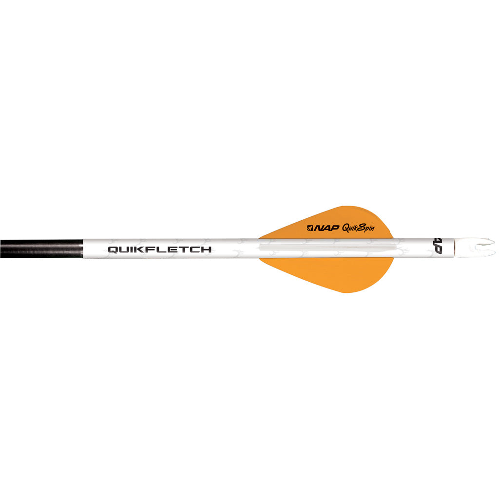 New Archery Products NAP Quikfletch with Quikspin Vanes White/Orange - 6 Pack
