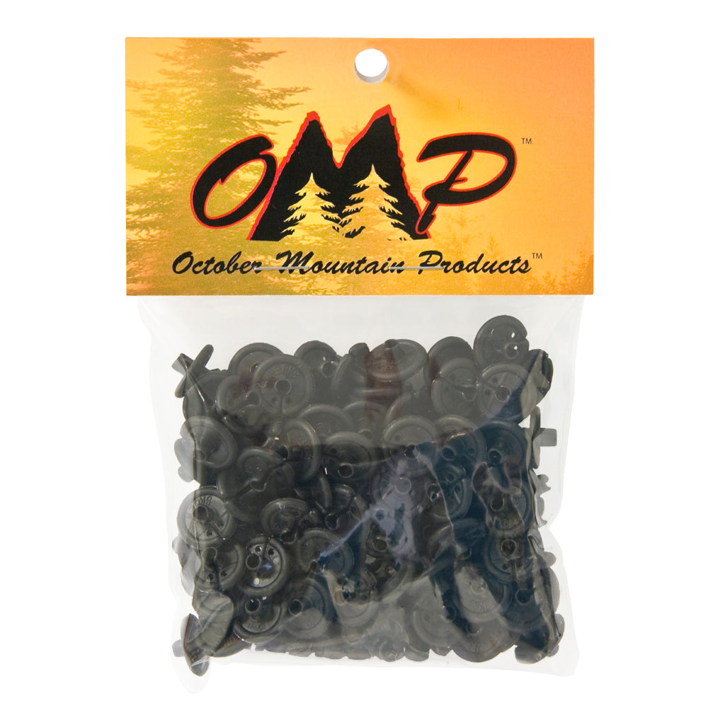 October Mountain Slotted Kisser Button Black 9/16 in. - 100 Pack