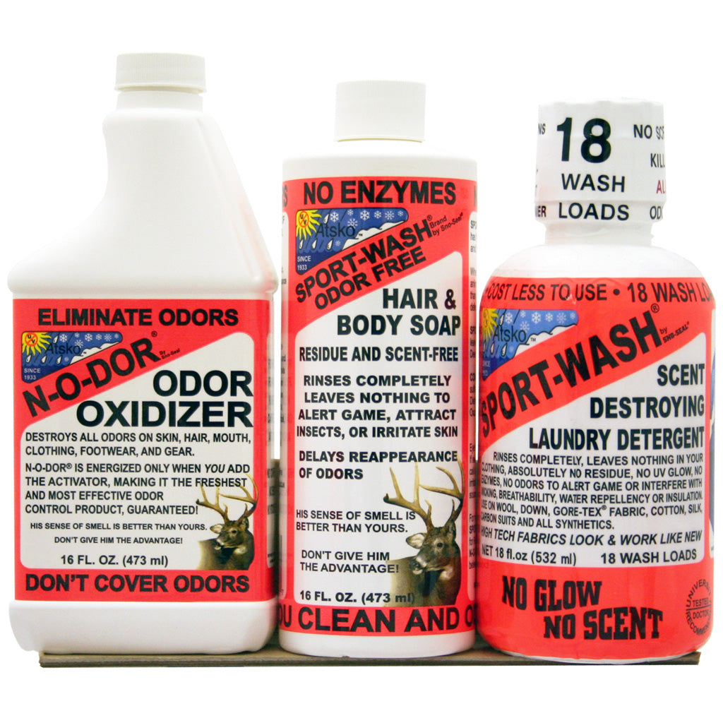 Atsko Scent Control System 3 Pack - Scent Eliminator for Hair, Skin, and Clothing