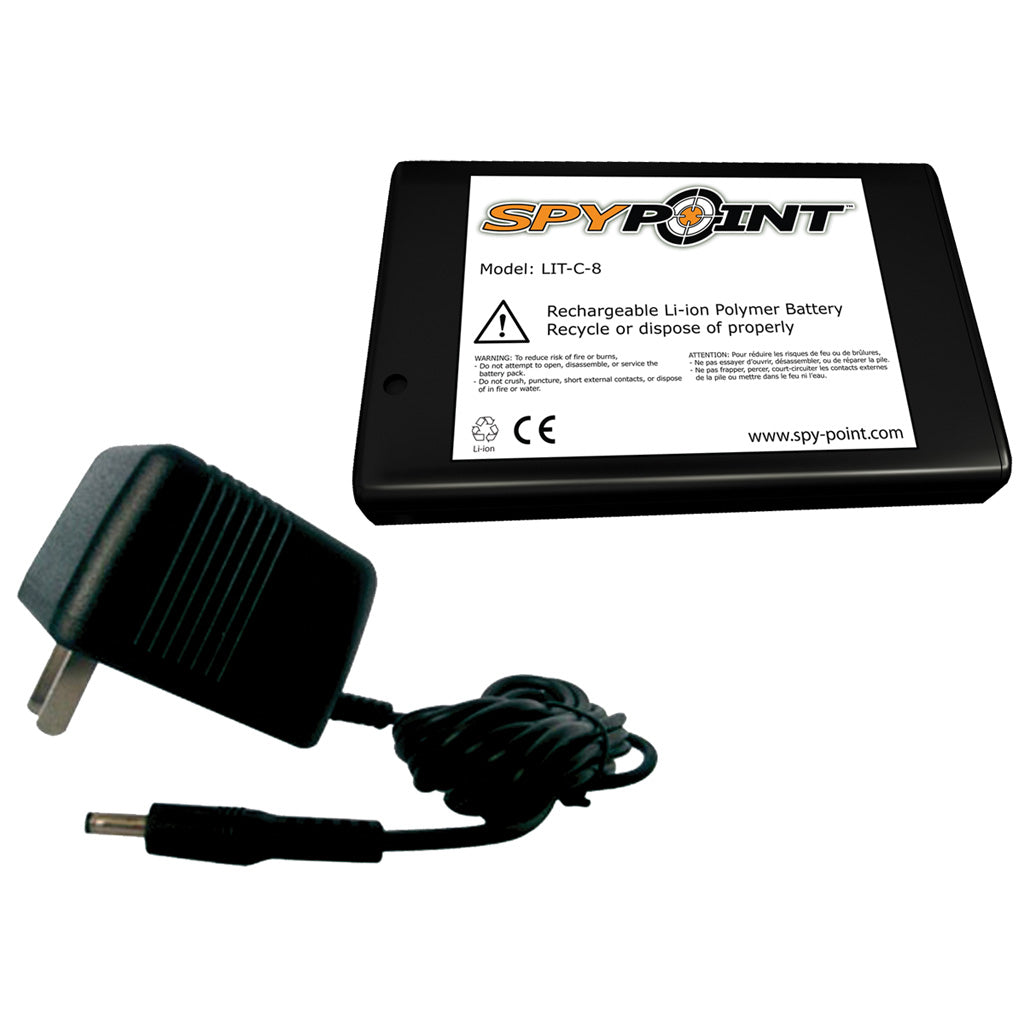 SpyPoint Lithium Battery Pack &amp; Charger Link S/Link Dark/Link Evo/Force Dark/Solar Dark
