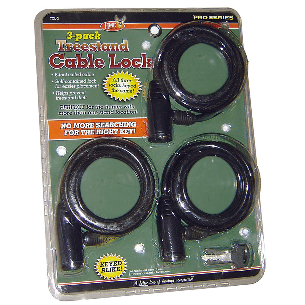 HME Treestand Cable Locks 3 Pack - Durable Security Solution