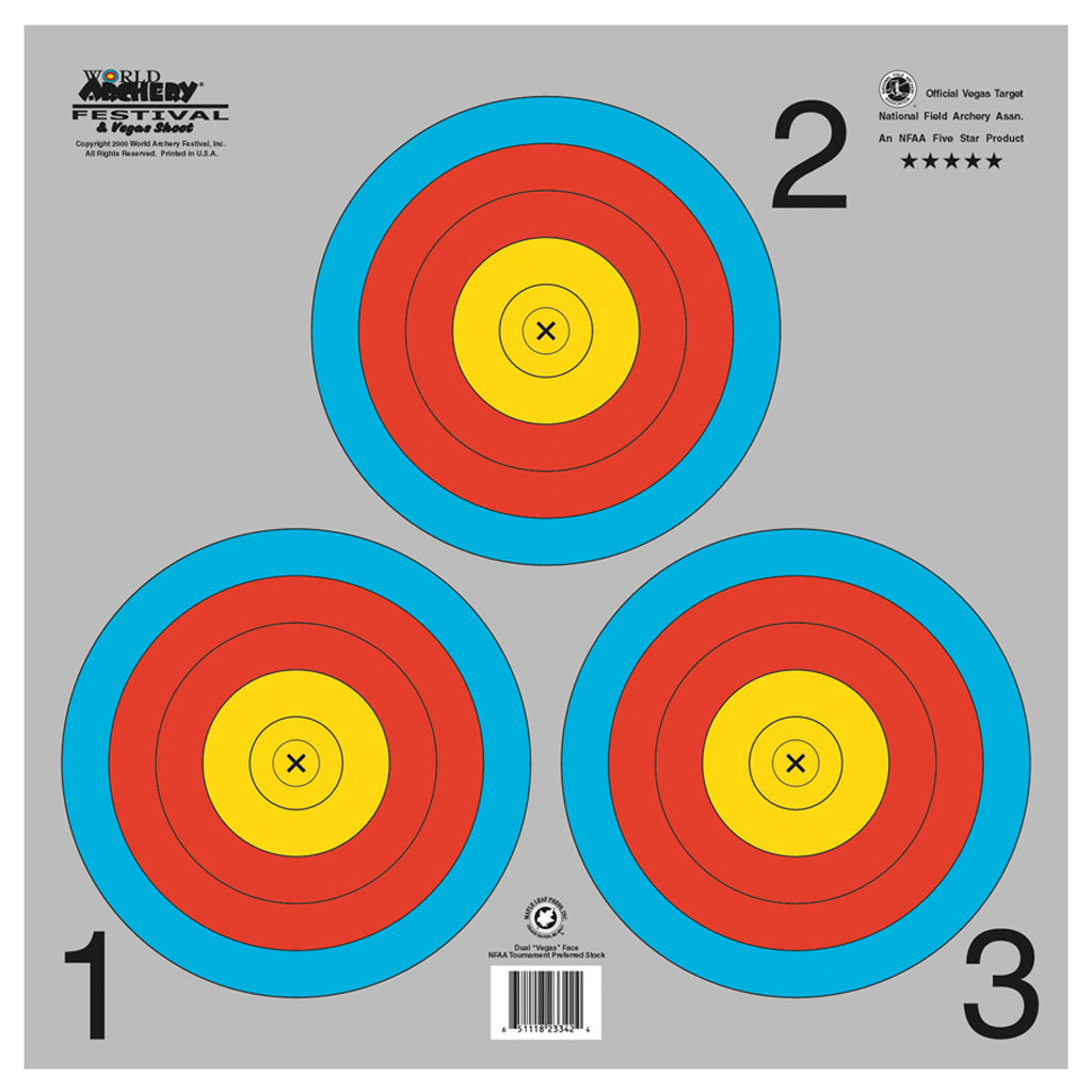 Maple Leaf Target Face NFAA Vegas 3-Spot 100 pk.