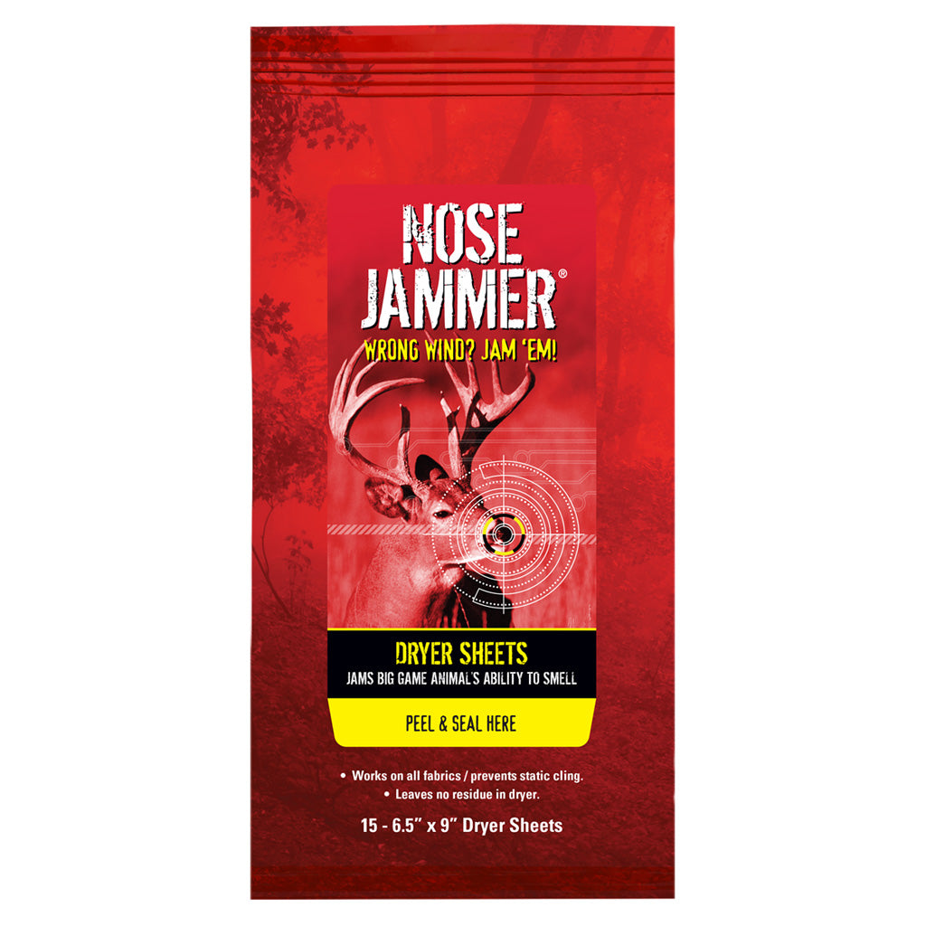 Nose Jammer Dryer Sheets 15 Pack - Scented Static Cling Prevention