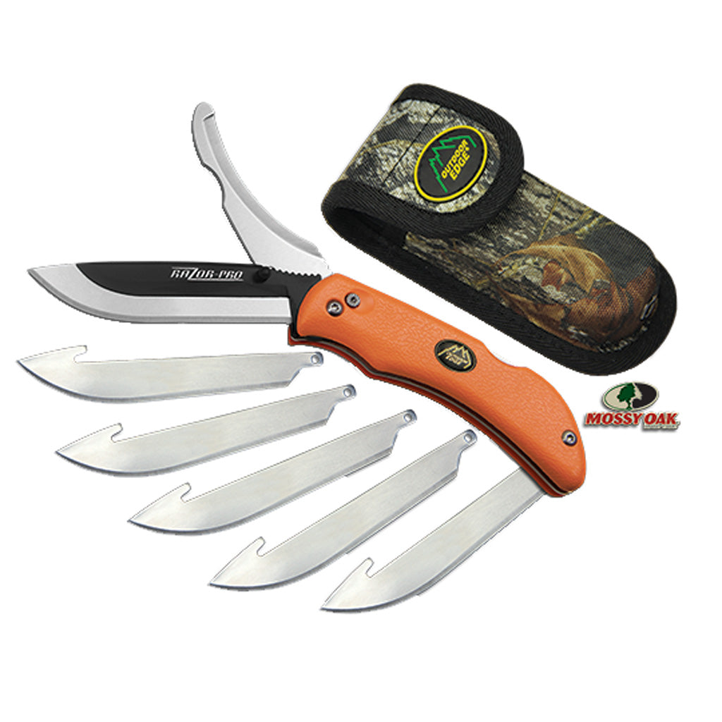 Outdoor Edge Razor-Pro Knife - Orange, 6 Blades - Model 70310