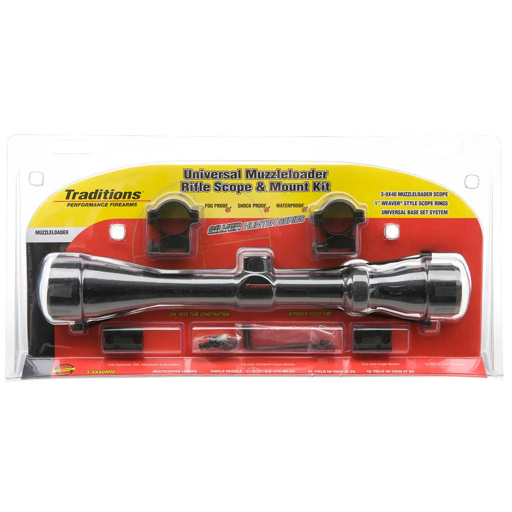 Traditions Muzzleloader Scope 3-9x40 with Rings and Base