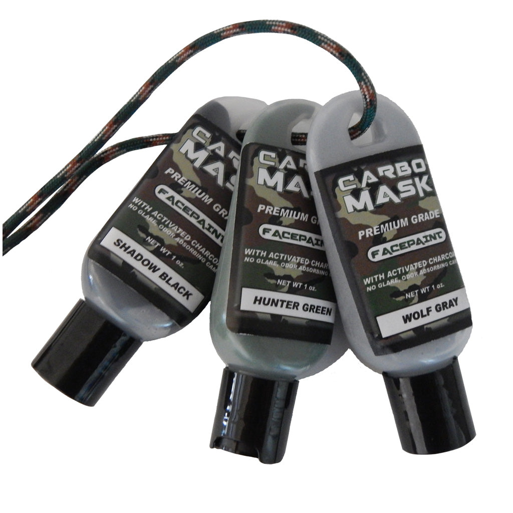 Carbomask Carbo Mask Facepaint Black/Green/Grey 1 oz. 3 Pack