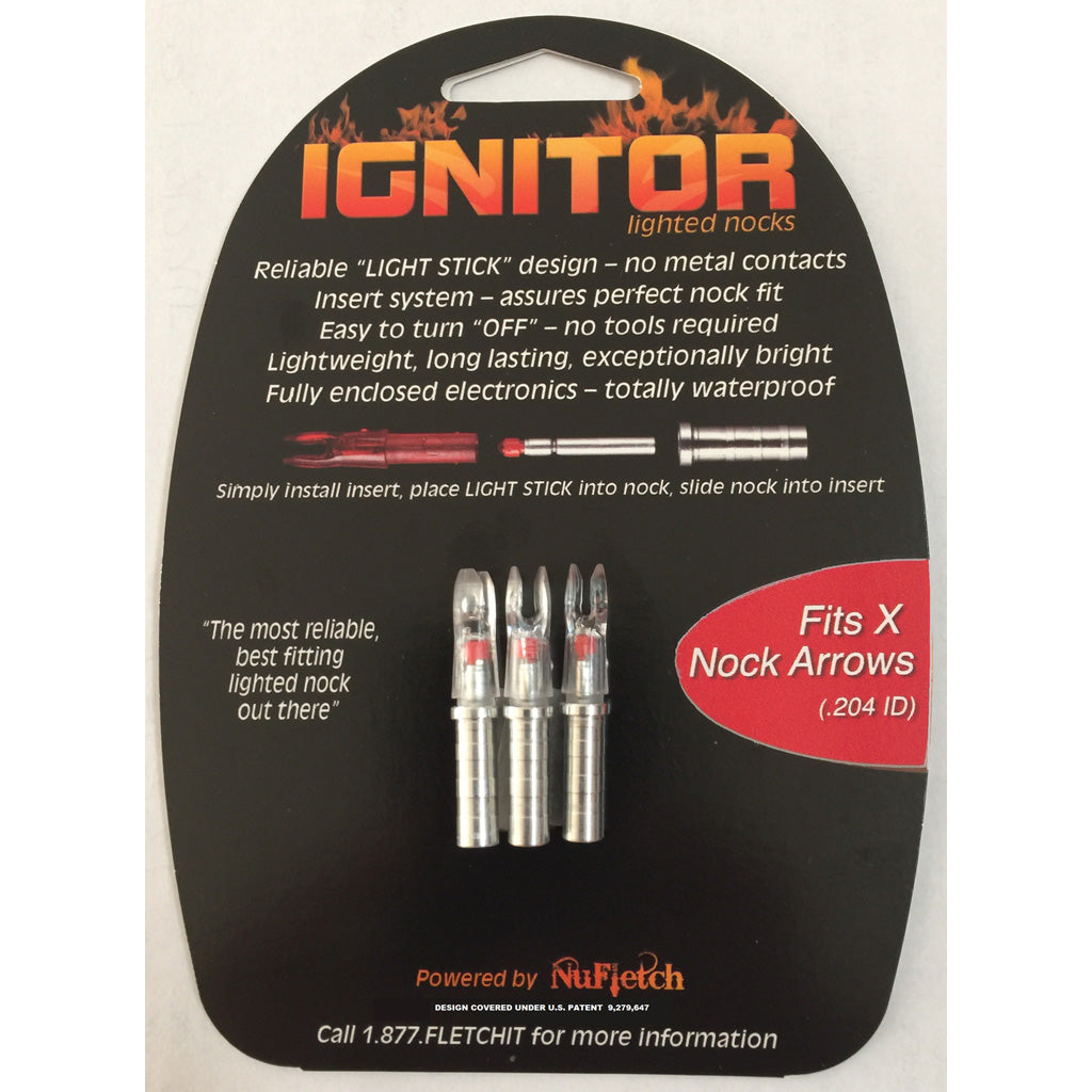 NuFletch Ignitor Nocks Red X 3 pk.