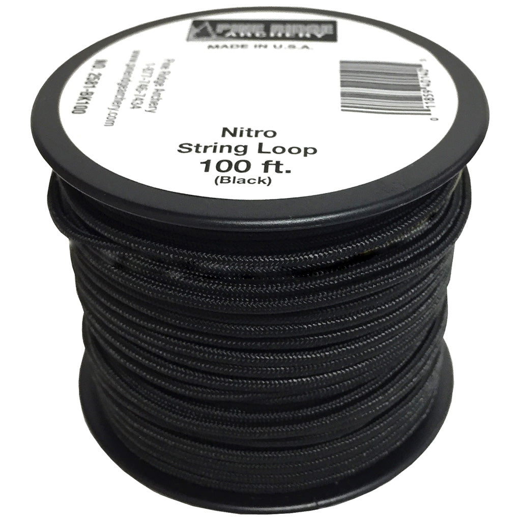 Pine Ridge Nitro String Loop Black 100 ft. - Durable Archery Accessory