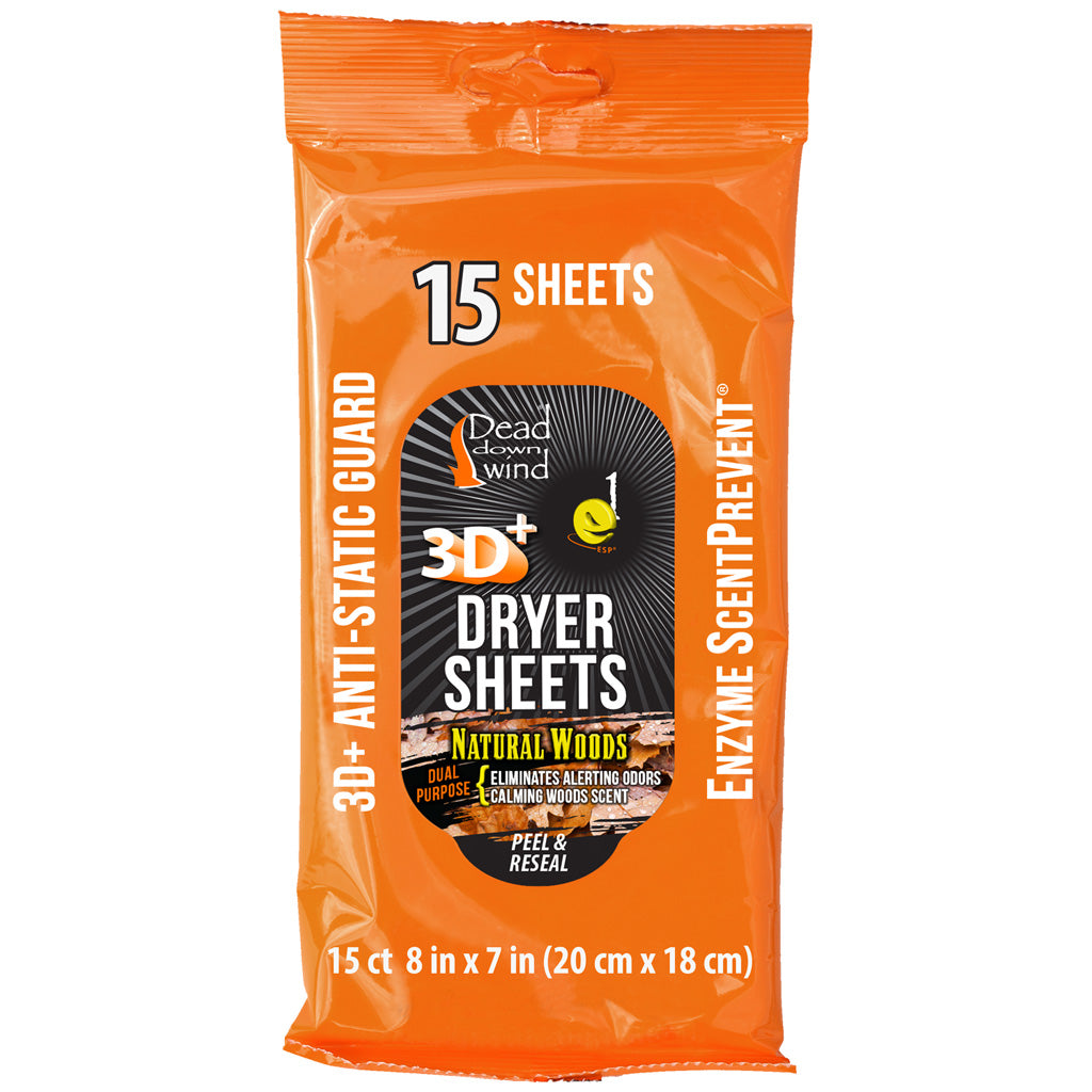 Dead Down Wind Dryer Sheets Natural Woods - 15 Pack